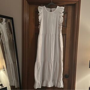 Universal Thread White Ruffle Midi Dress